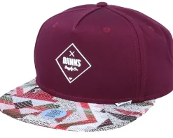 5-Panel Rubber Aztek Wine Snapback - Djinns