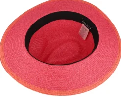 Paper Braid Fuchsia/Terracotta Straw Fedora - Seeberger