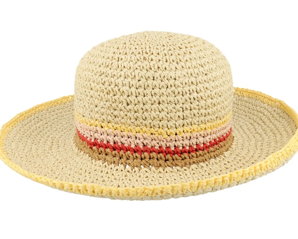 Paper Crochet Cloche Linen/Lemon Straw Hat - Seeberger