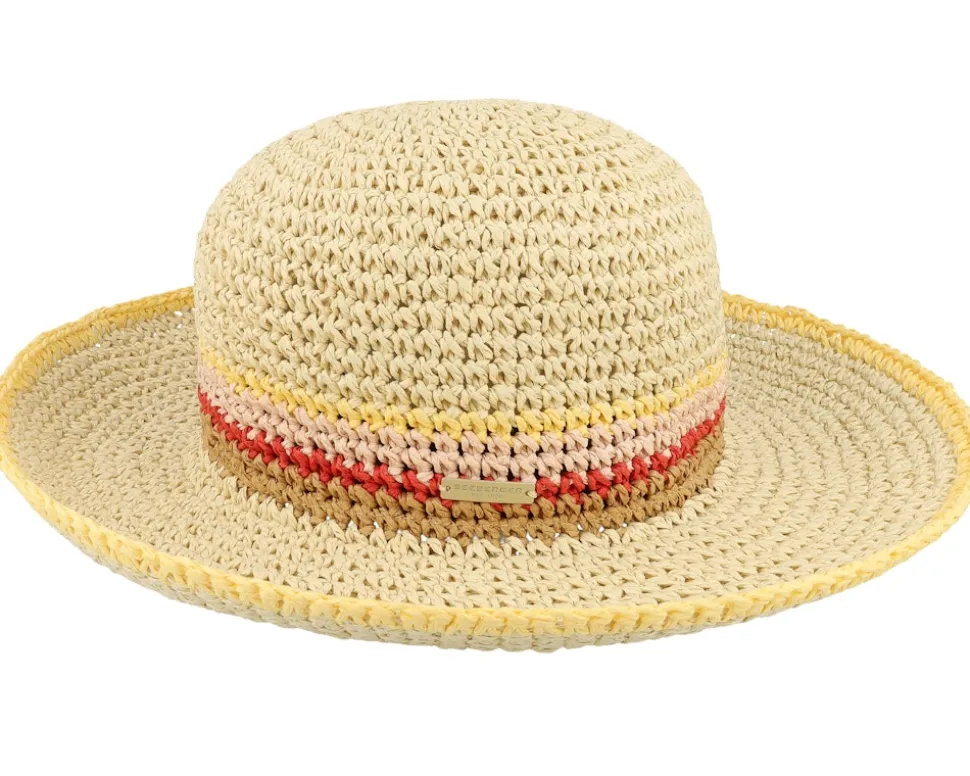 Paper Crochet Cloche Linen/Lemon Straw Hat - Seeberger