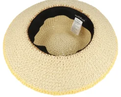 Paper Crochet Cloche Linen/Lemon Straw Hat - Seeberger