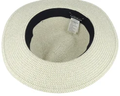 Paper Mix Fedora Ribbon Grass-green/Linen Straw Hat - Seeberger