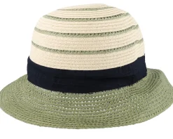 Paperbraid Mix Cloche Linen/Grass Green Straw Hat - Seeberger