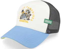 Paradises White/Charcoal/Blue Trucker - Coastal