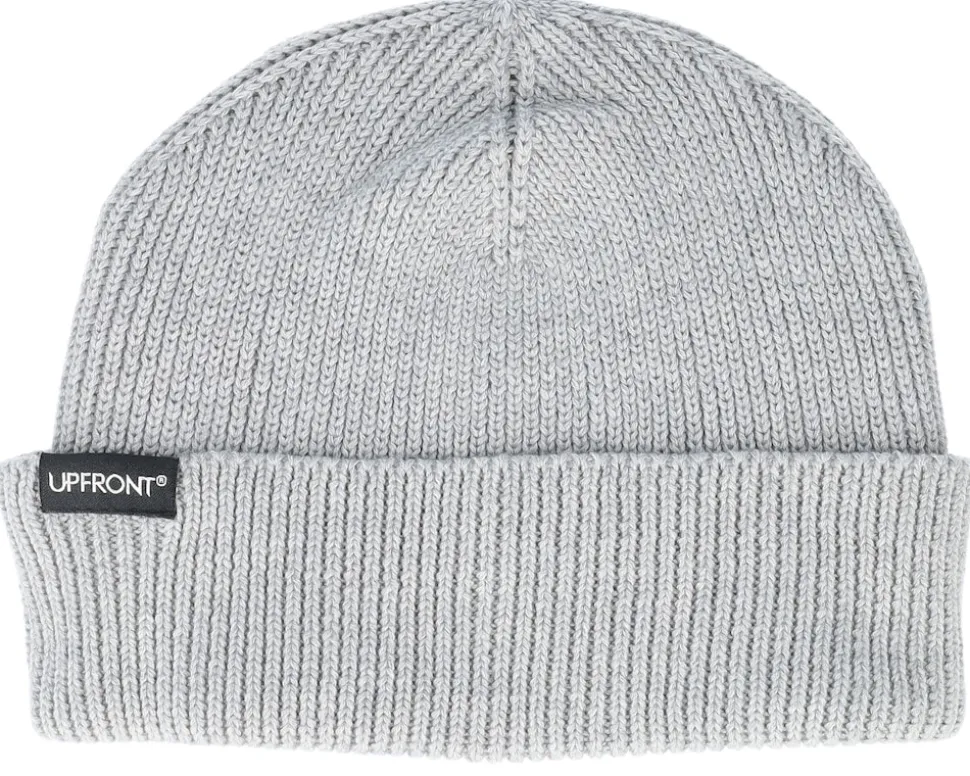 Patch Rib Beanie Color Light Grey Melange Cuff - Upfront