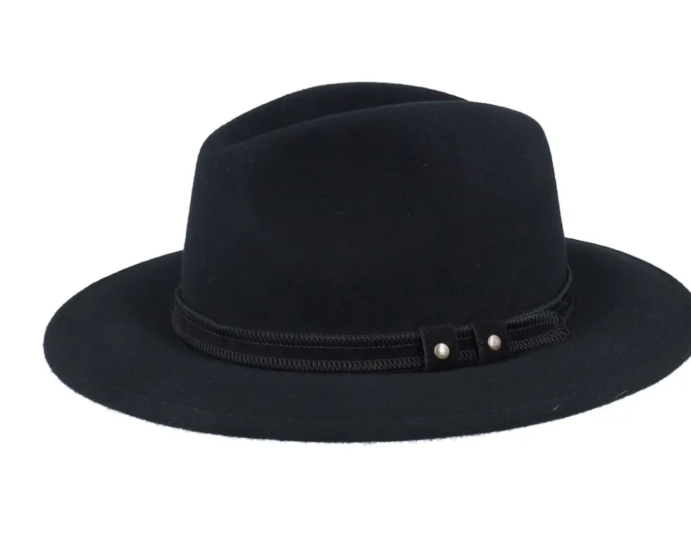 Pati Wool W.p/Crushable Black Fedora - MJM Hats