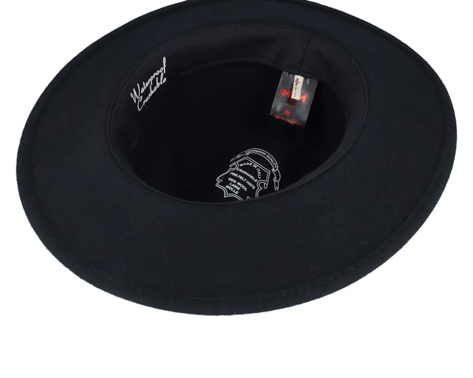 Pati Wool W.p/Crushable Black Fedora - MJM Hats