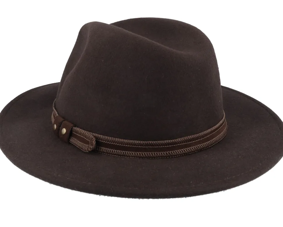 Pati Wool W.p/Crushable Dark Brown Fedora - MJM Hats