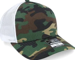 112pfp Green Camo/White A-Frame Trucker - Richardson