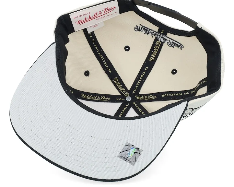 Philadelphia 76ers Evergreen Cream Hwc Off White/Black Snapback - Mitchell & Ness