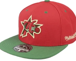 Philadelphia 76ers Nightmare Red/Green Fitted - Mitchell & Ness