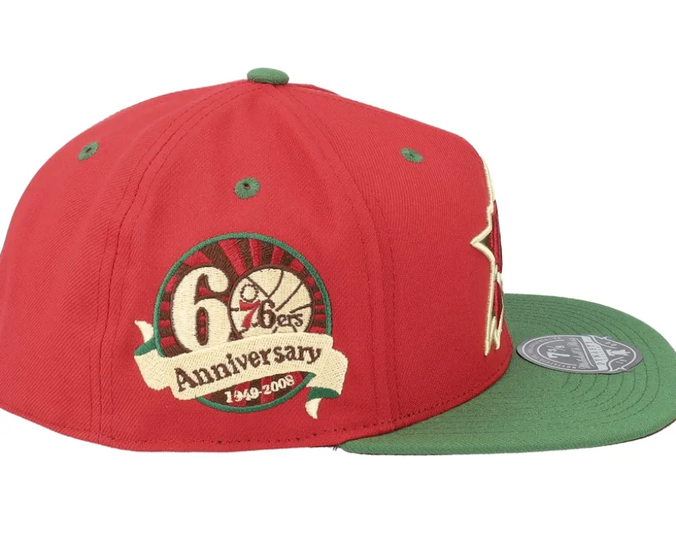 Philadelphia 76ers Nightmare Red/Green Fitted - Mitchell & Ness