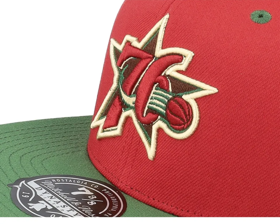 Philadelphia 76ers Nightmare Red/Green Fitted - Mitchell & Ness