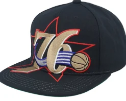 Philadelphia 76ers Xl Logo Hwc Black Snapback - Mitchell & Ness