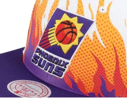 Phoenix Suns Hot Fire White Snapback - Mitchell & Ness