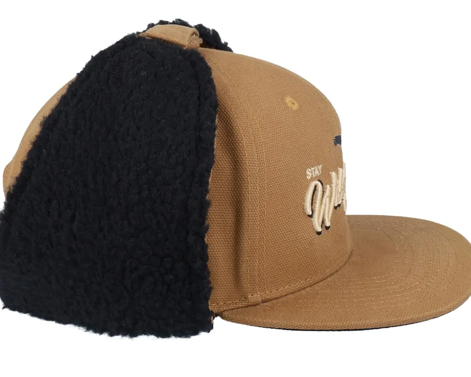 Pin Script Canvas Flatbrim Caramel/Black Earflap - Wild Spirit
