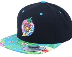 Pineapple Surfer Summer Black/Aqua Snapback - Iconic