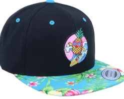 Pineapple Surfer Summer Black/Aqua Snapback - Iconic