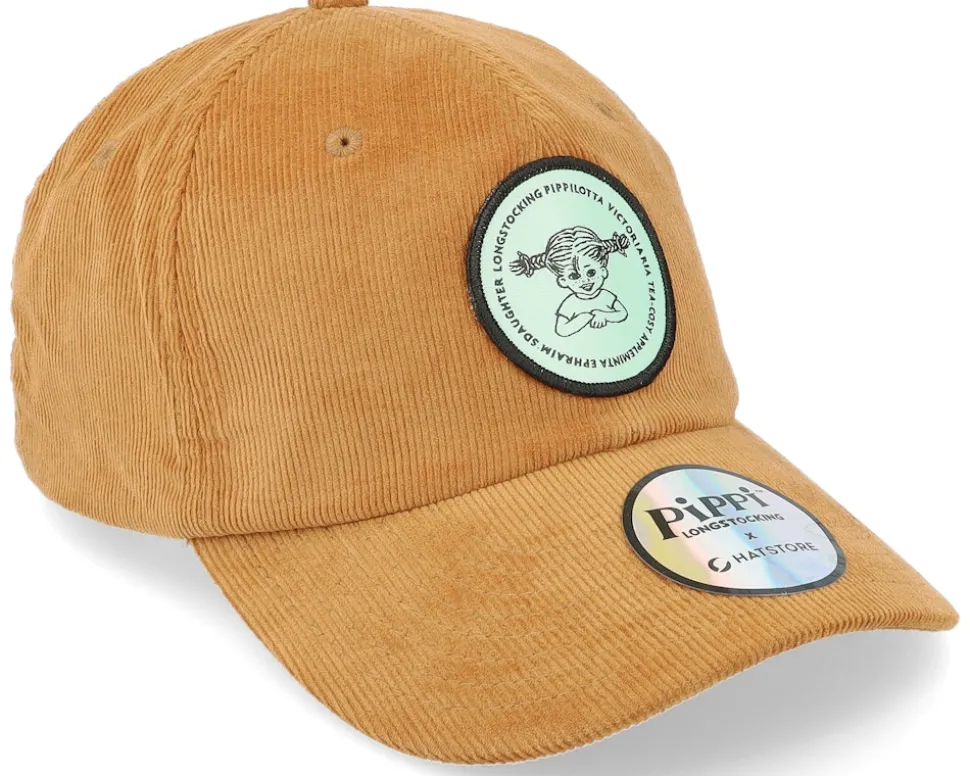 Pippilotta Brown/Mint Green Corduroy Dad Cap - Pippi Longstocking