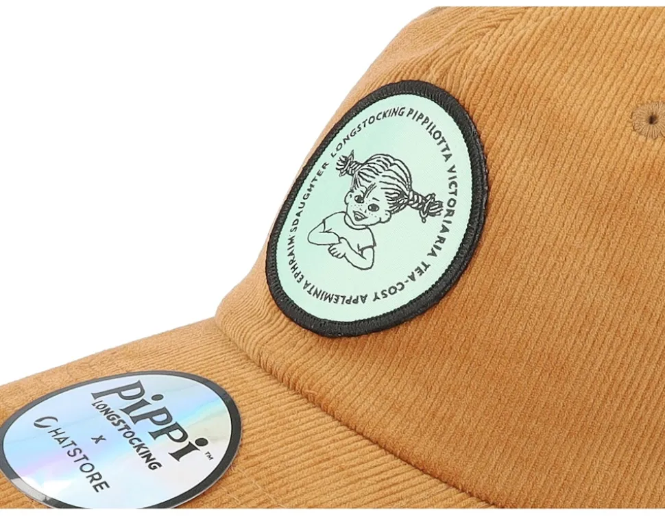 Pippilotta Brown/Mint Green Corduroy Dad Cap - Pippi Longstocking