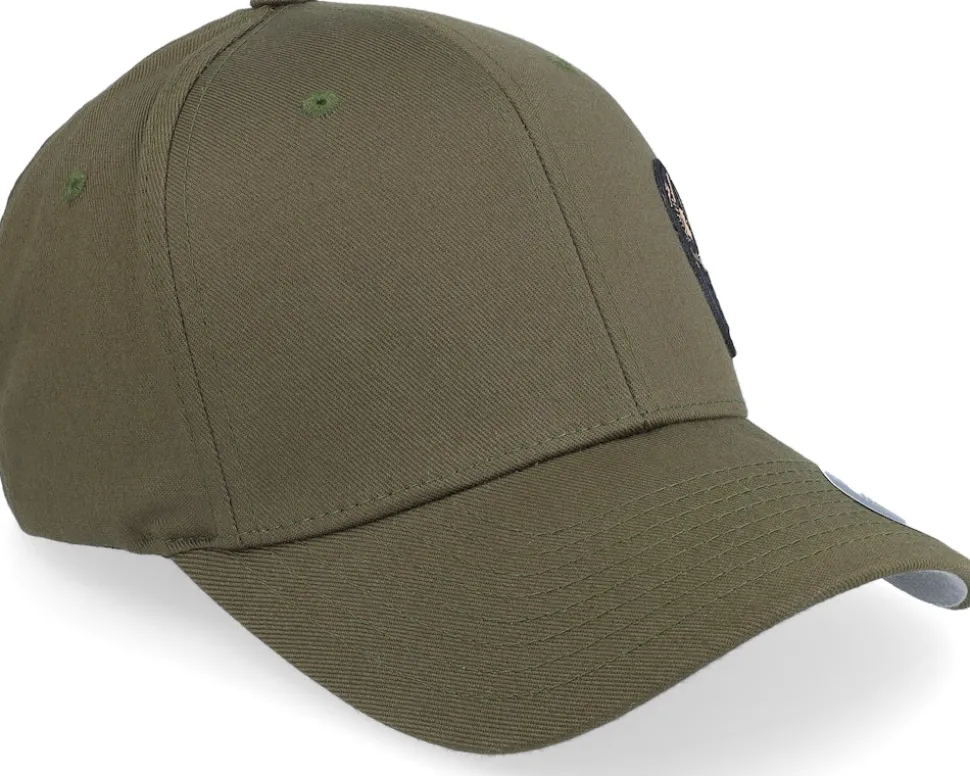 Pirate Army Skull Olive Wooly Combed Flexfit - Army Head