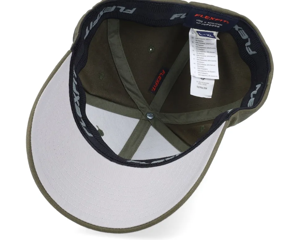 Pirate Army Skull Olive Wooly Combed Flexfit - Army Head