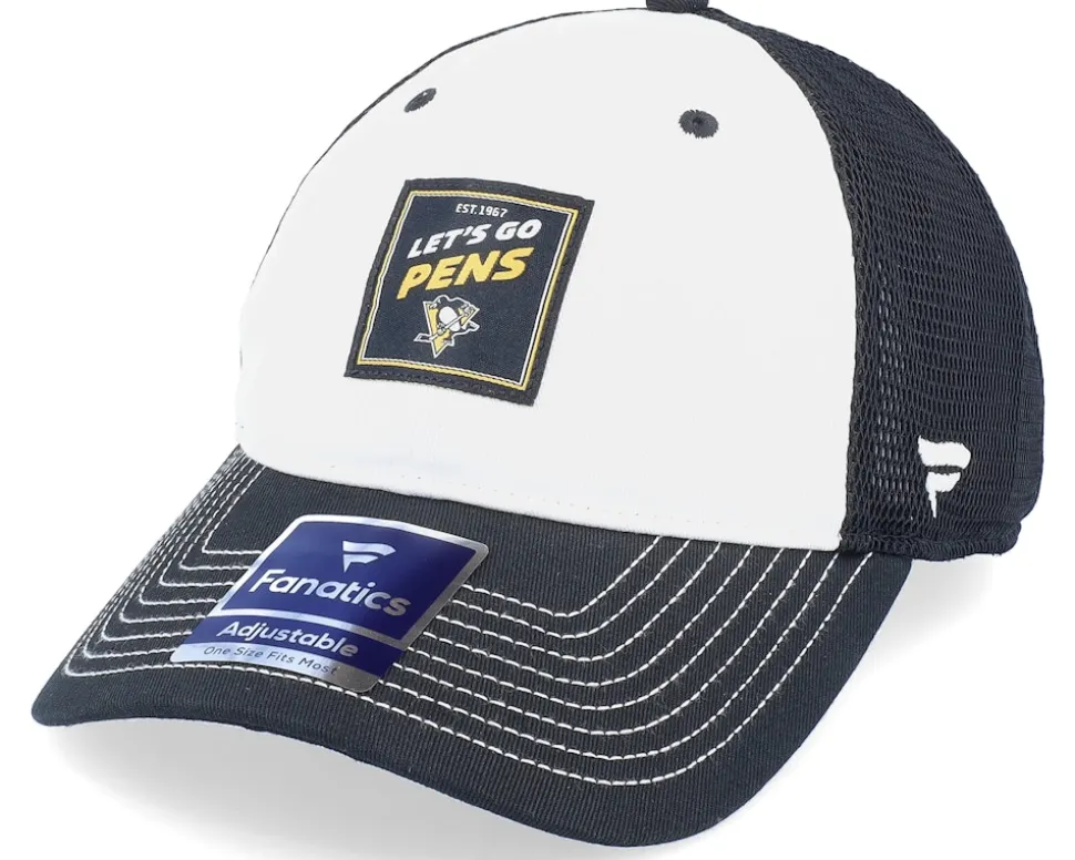 Pittsburgh Penguins Block Party Dad Cap Black/White Trucker - Fanatics