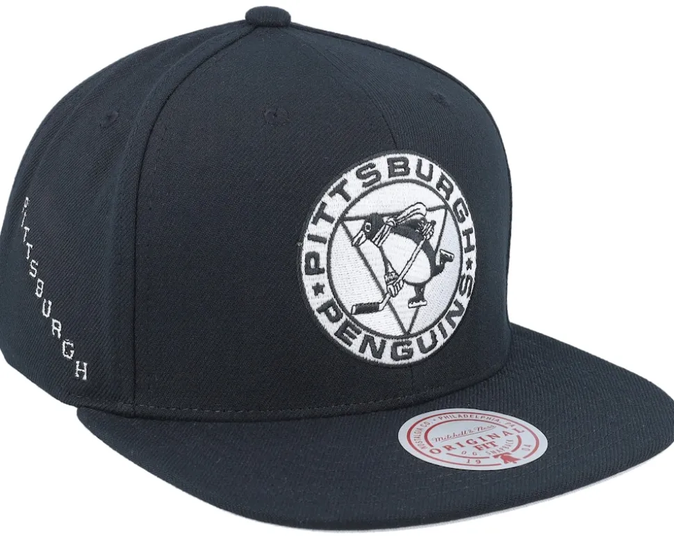 Pittsburgh Penguins Evergreen Black/White Snapback - Mitchell & Ness