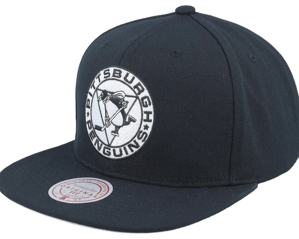 Pittsburgh Penguins Evergreen Black/White Snapback - Mitchell & Ness