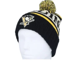 Pittsburgh Penguins Pillow Line Black/Ivory/Gold Pom - American Needle
