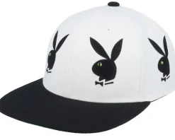 Playboy Rhinestone 6 Panel White Snapback - HUF
