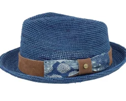 Player Raffia Crochet Blue Straw Hat - Stetson
