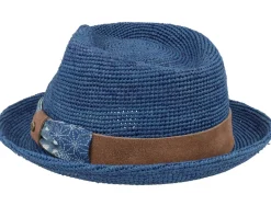 Player Raffia Crochet Blue Straw Hat - Stetson