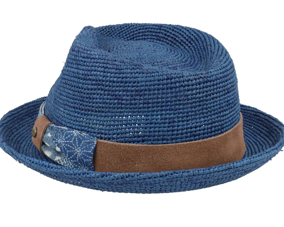 Player Raffia Crochet Blue Straw Hat - Stetson