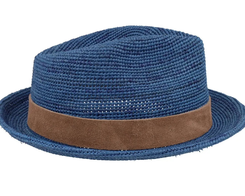 Player Raffia Crochet Blue Straw Hat - Stetson