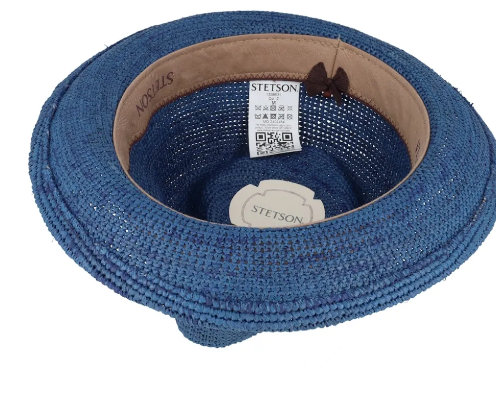 Player Raffia Crochet Blue Straw Hat - Stetson