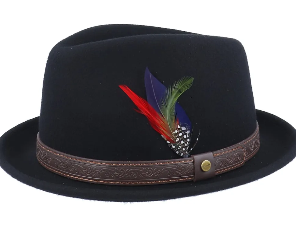 Player Woolfelt Black Fedora - Stetson