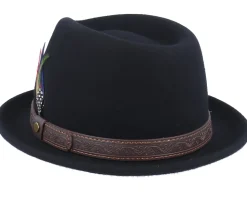 Player Woolfelt Black Fedora - Stetson