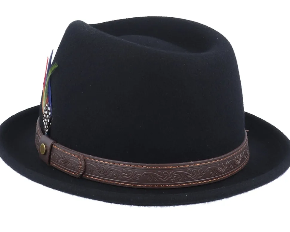 Player Woolfelt Black Fedora - Stetson