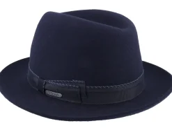 Player Woolfelt Navy Fedora - Stetson