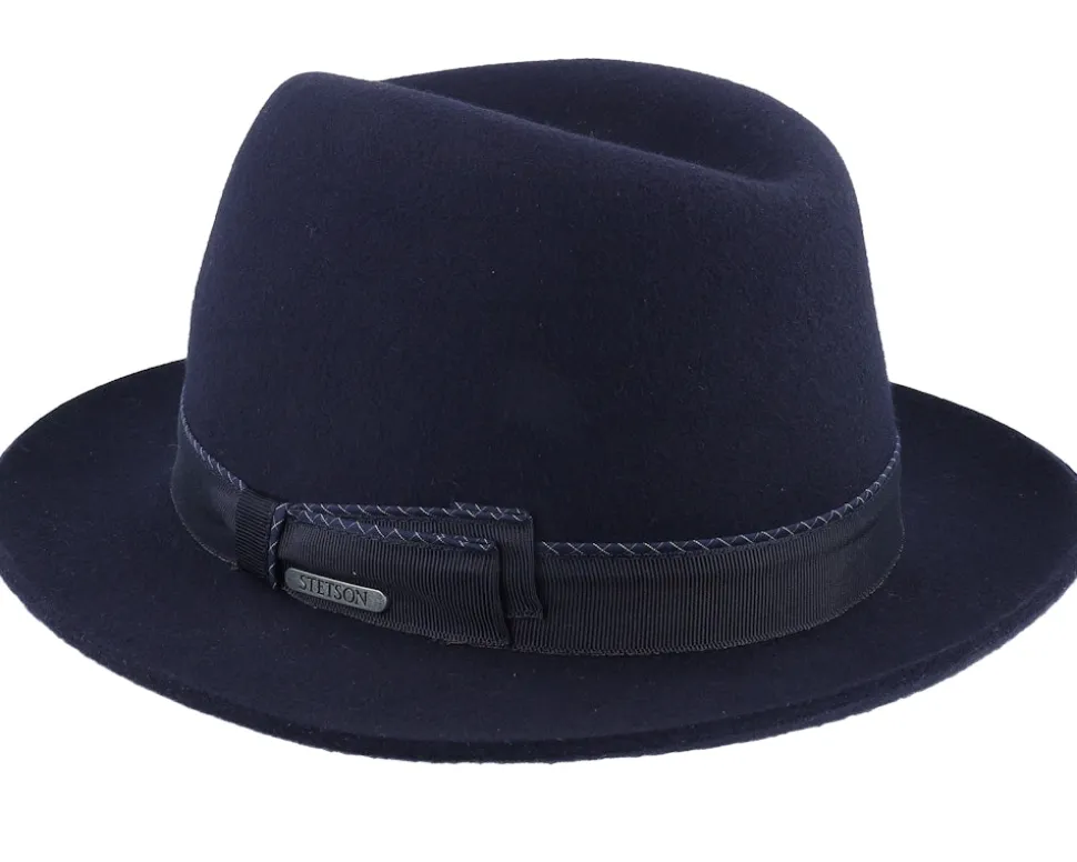 Player Woolfelt Navy Fedora - Stetson