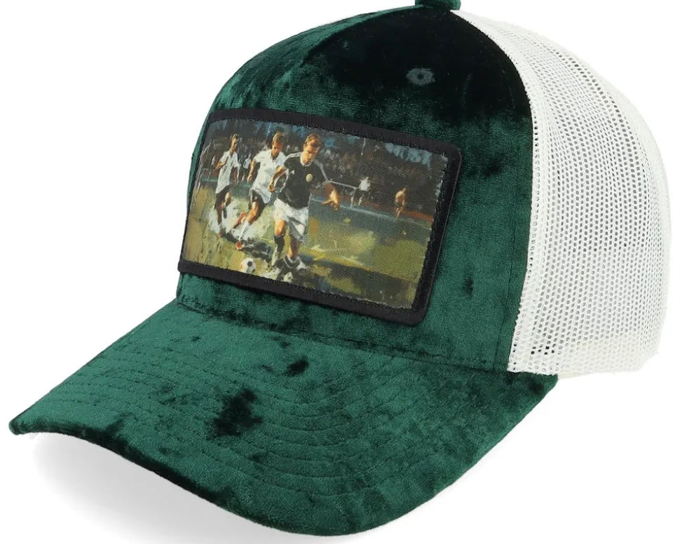 Playing Football Velvet Black A-Frame Trucker - Calza Pennello