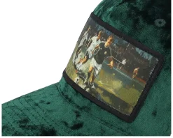 Playing Football Velvet Green/Ivory A-Frame Trucker - Calza Pennello