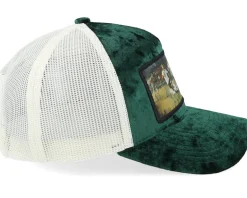 Playing Football Velvet Green/Ivory A-Frame Trucker - Calza Pennello