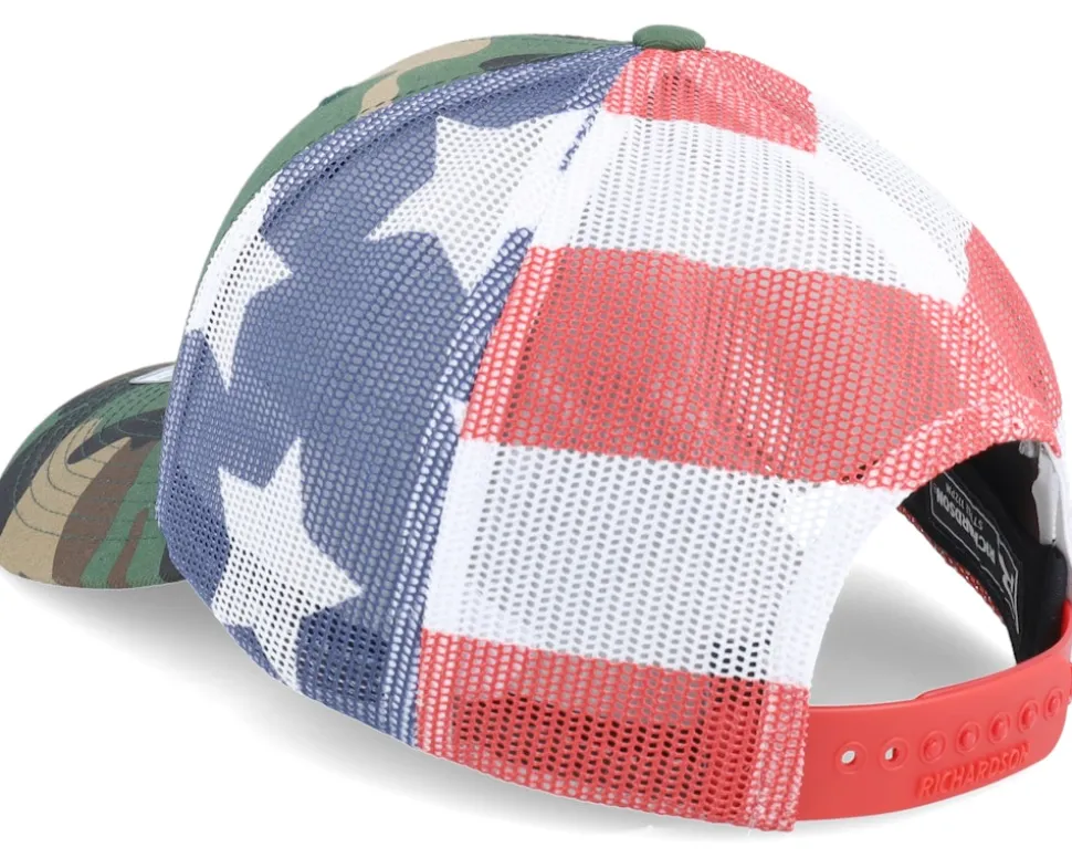 112pm Green Camo/Stars & Stripes Trucker - Richardson