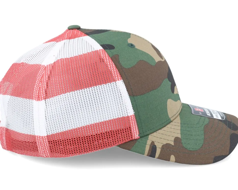112pm Green Camo/Stars & Stripes Trucker - Richardson