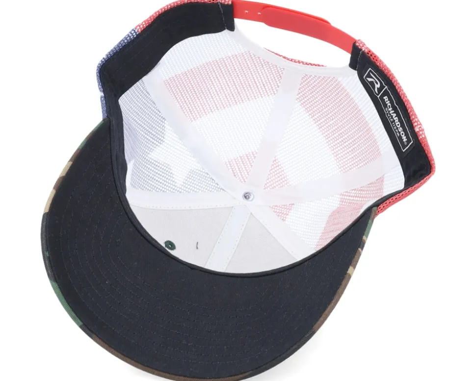 112pm Green Camo/Stars & Stripes Trucker - Richardson