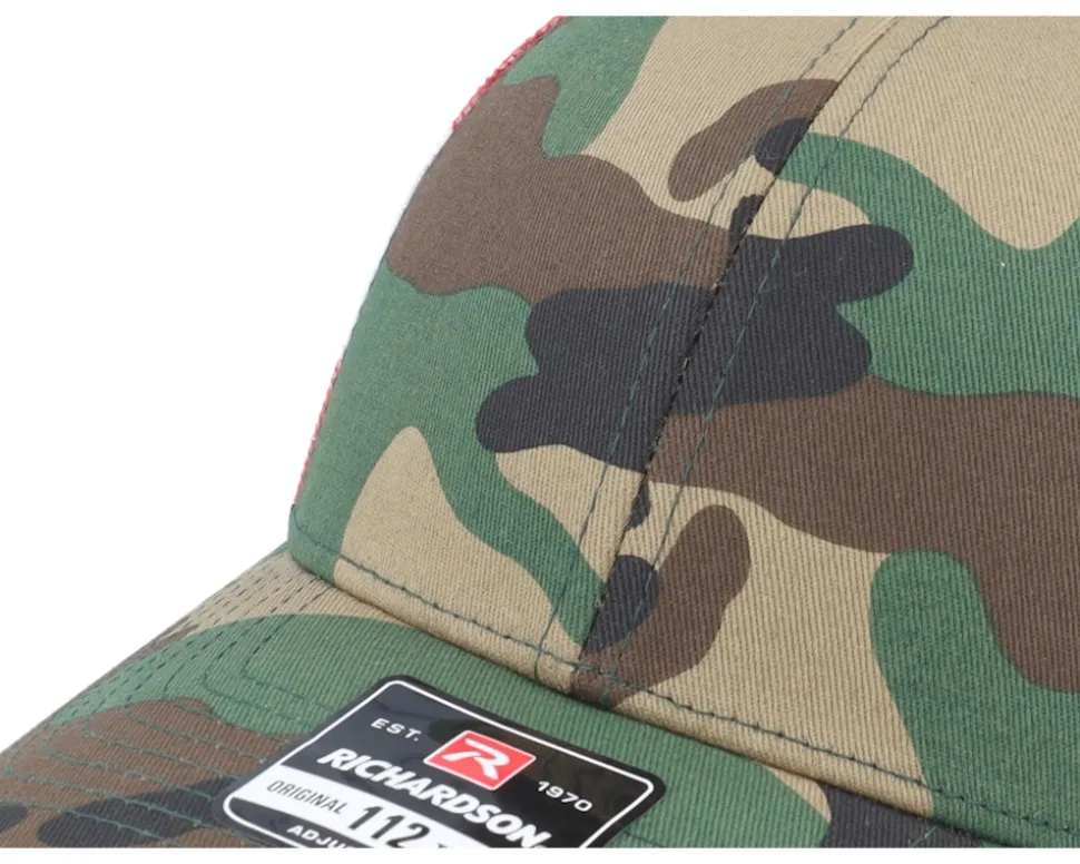 112pm Green Camo/Stars & Stripes Trucker - Richardson