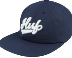 Pop Fly 6 Panel Hat Navy Strapback - HUF