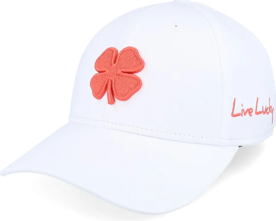 Premium Clover 119 White/Living Coral Clover Flexfit - Black Clover
